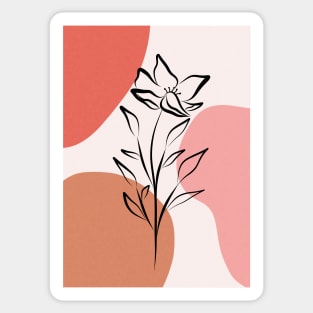 Abstract Botanical Dainty Line Flower Sticker